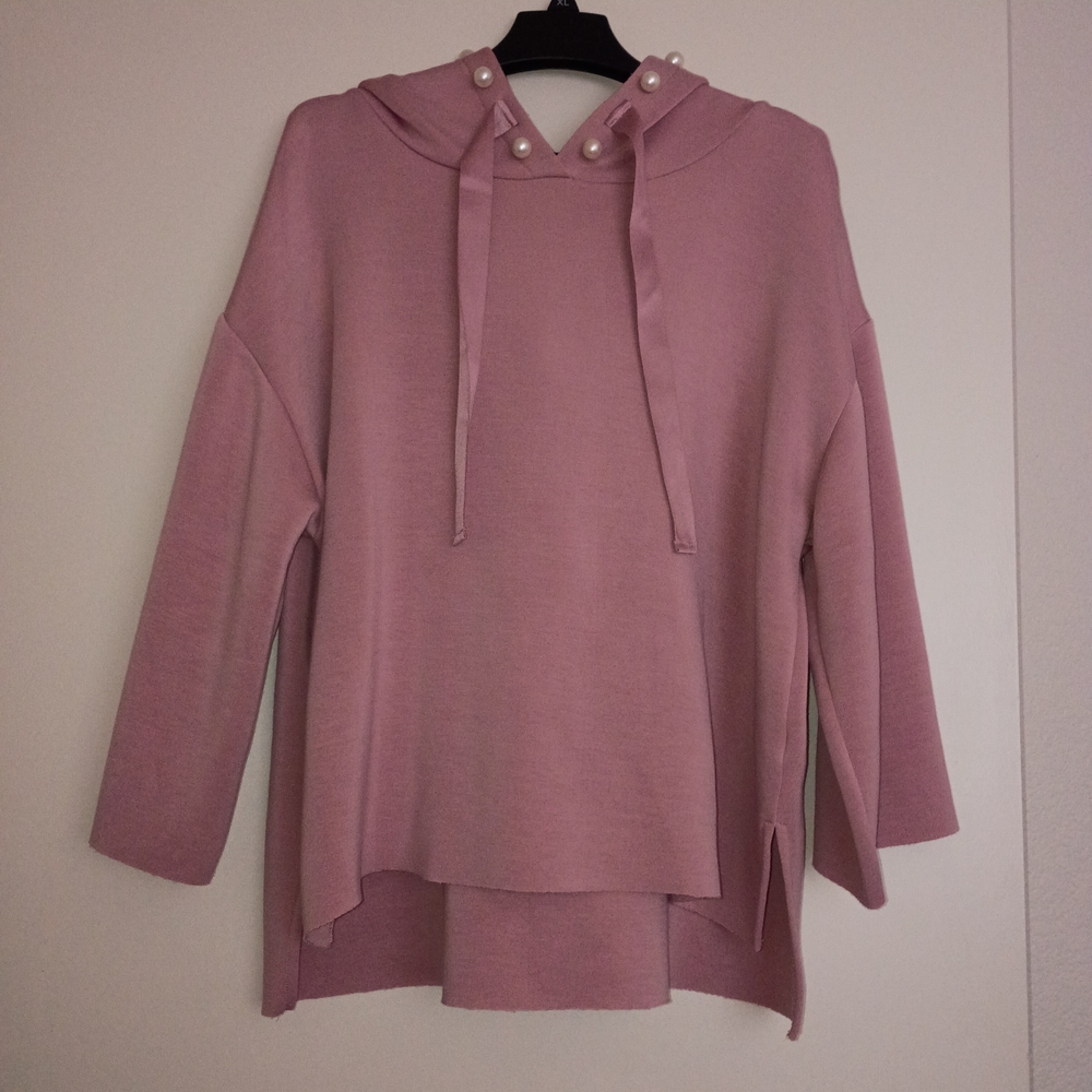 Oh Pink Women's Hoodie with Pearls & Pink Ribbon Details 🩷